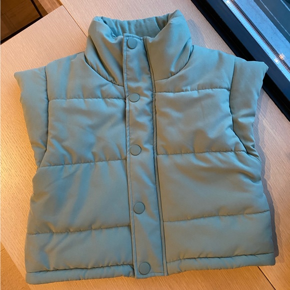FOR LOVE AND LEMONS Mini Puffer Vest - Sage - XS - Picture 3 of 4